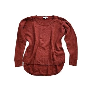 Madewell Waffle Knit Sweater Sz Medium Rustic Orange Cotton Blend Minimalist